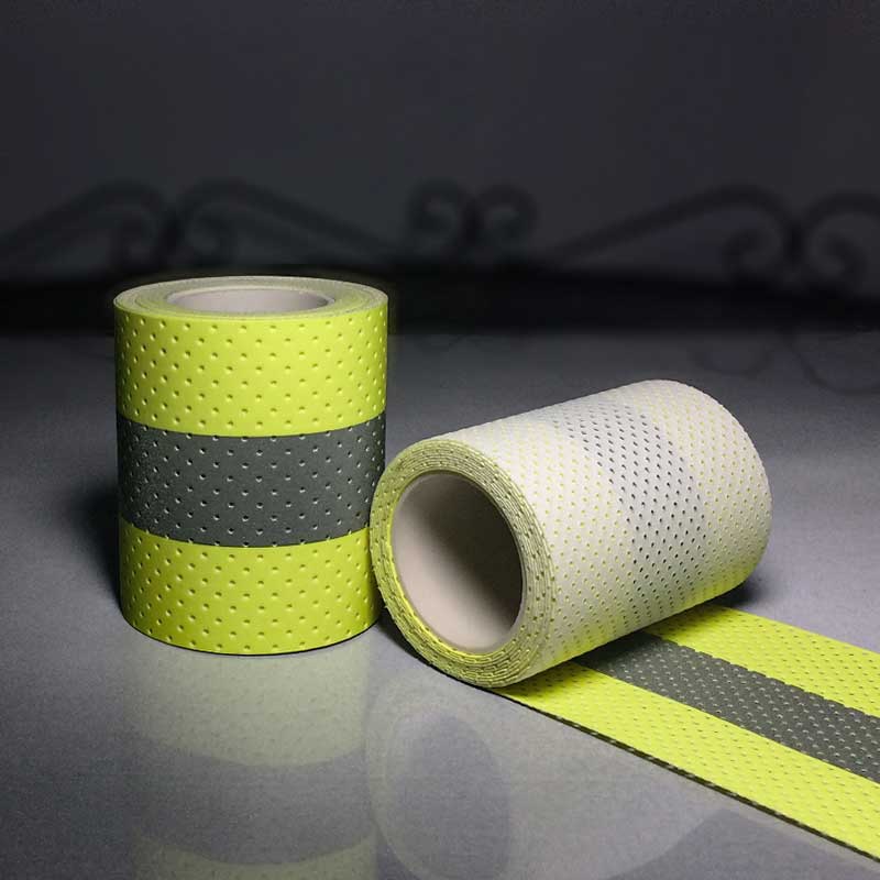 全棉黃銀黃沖孔阻燃反光布